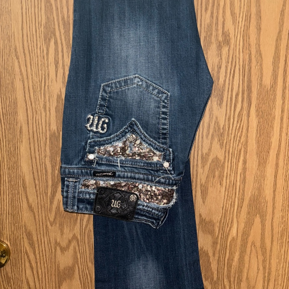 Women's Blue Jeans with Sequin Detail